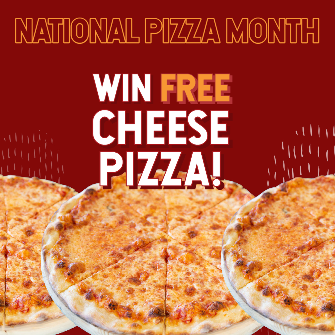 Free pizza for a montj win free cheese pizza for a month